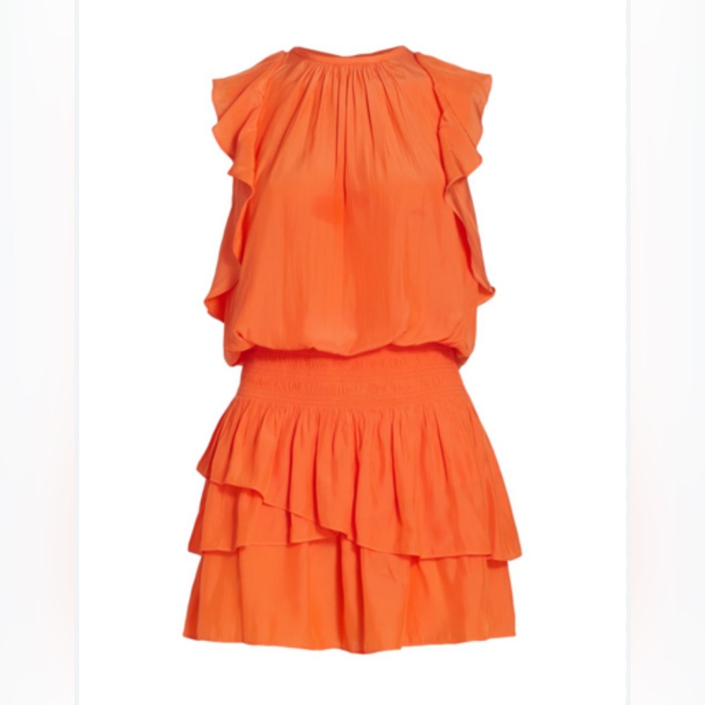 🧡🧡RAMY BROOK ROONEY FLUTTER-SLEEVE MINI DRESS IN ZINNIA SIZE XS🧡🧡